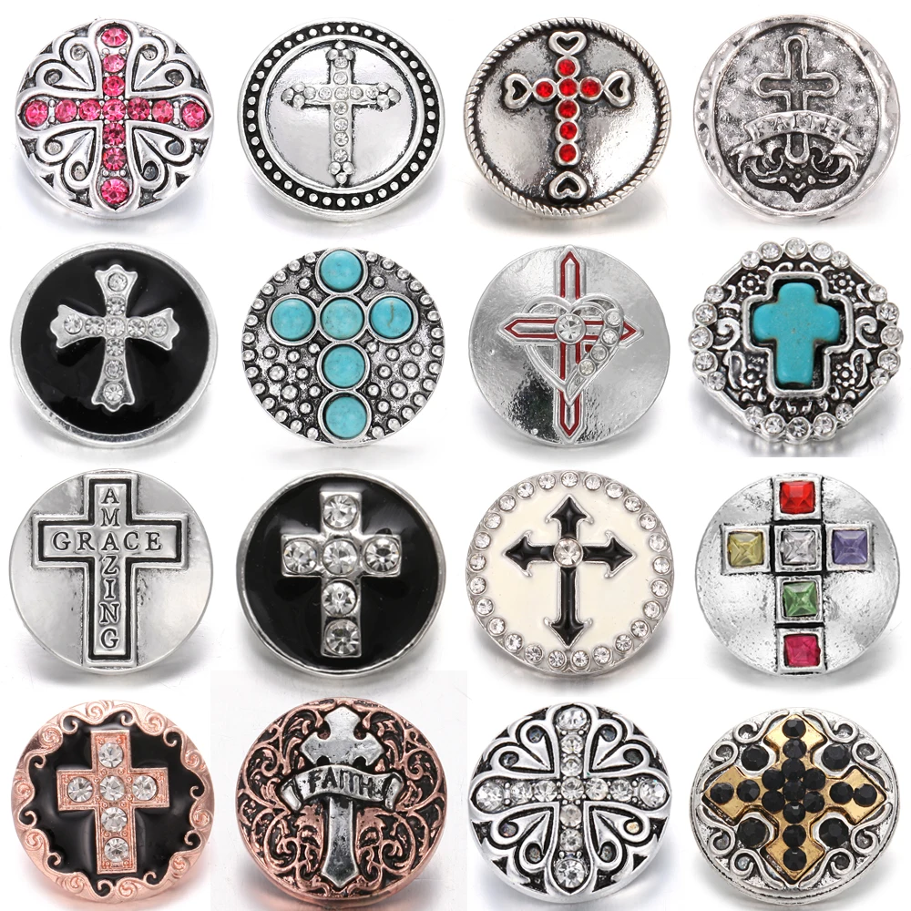5pcs/lot New Snap Button Jewelry Rhinestone Vintage Cross 18mm Metal Snap Buttons Fit DIY Snap Bracelet Interchangeable Jewelry
5pcs/lot New Snap Button Jewelry Rhinestone Vintage Cross 18mm Metal Snap Buttons Fit DIY Snap Bracelet Interchangeable Jewelry