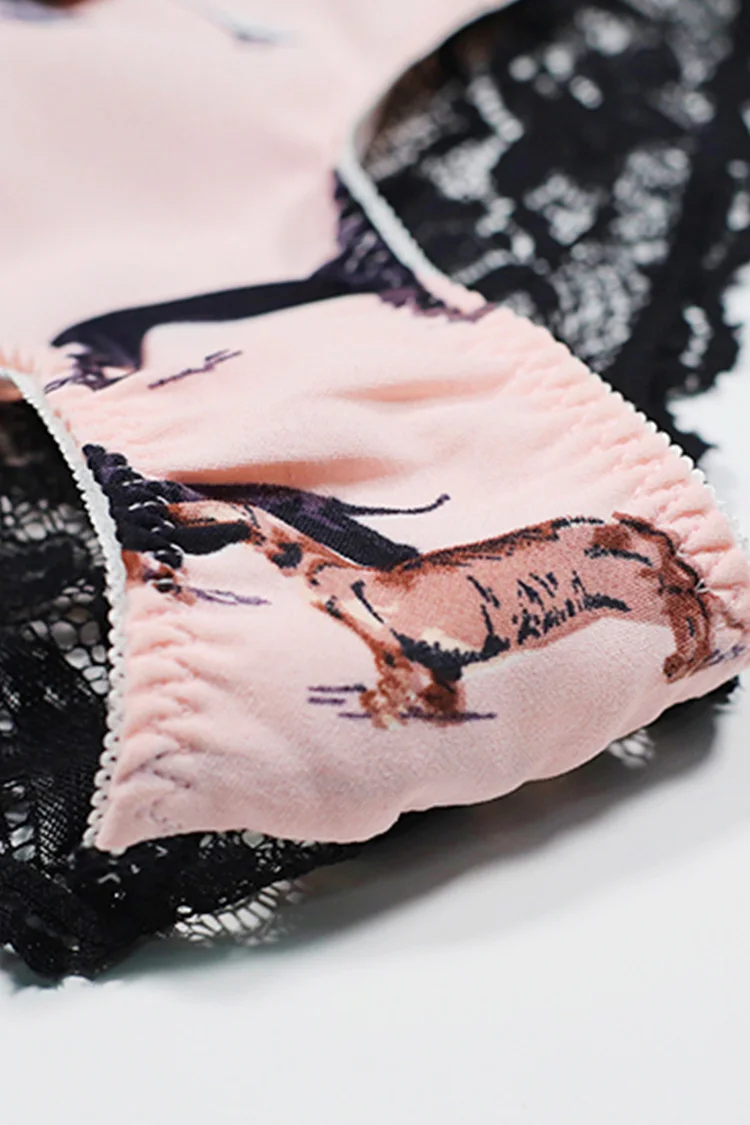 Waliicorners Cute dog female nightgown underwear set pink animal sexy lace bathrobe home service sleepwear women robe nightdress Lingerie set 19 Hfd8b4f3dbc434deabbb95fa49f713840c