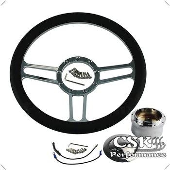 14" 9-Bolt Trinity Style Half Wrap PVC Steering Wheel +Adapter w/Horn For CHEVY
14" 9-Bolt Trinity Style Half Wrap PVC Steering Wheel +Adapter w/Horn For CHEVY