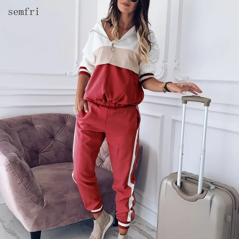 Semfri Color Matching Womens Tracksuit 2020 Spring Autumn Sports Suit Female Hooded Two Piece Set Fashion Trousers Tracksuit
Semfri Color Matching Womens Tracksuit 2020 Spring Autumn Sports Suit Female Hooded Two Piece Set Fashion Trousers Tracksuit