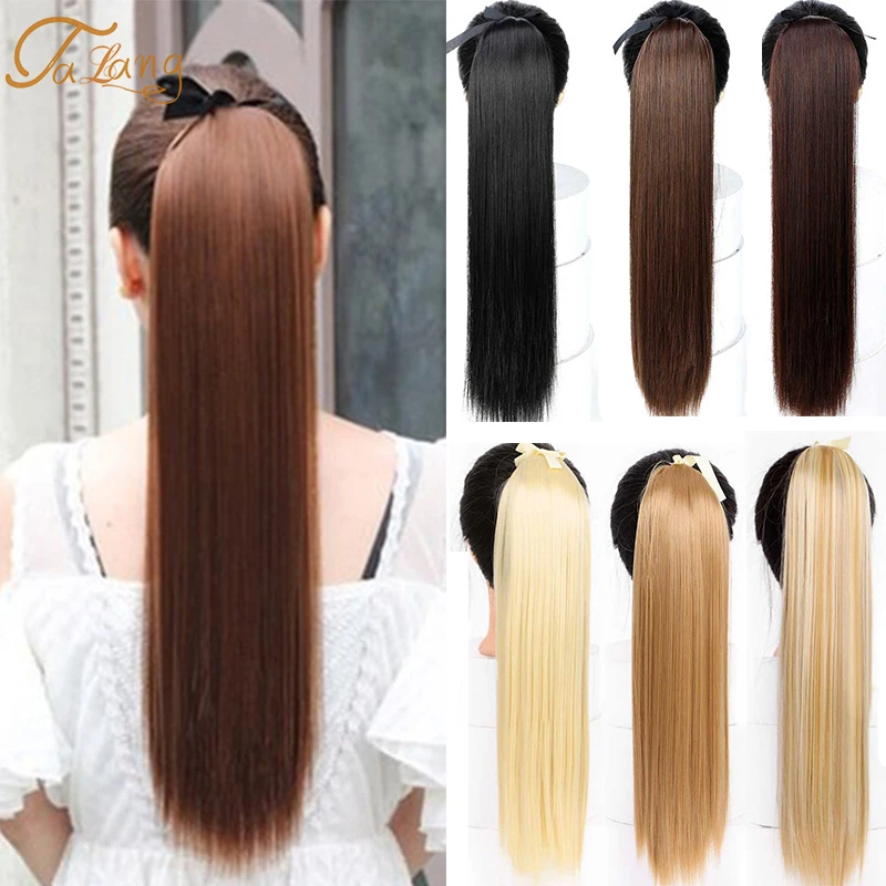 TALANG24 Inch Long Straight Ponytail Drawstring Synthetic Women's Wig Clip In Hair Extensions Heat Resistant Fake Hair
TALANG24 Inch Long Straight Ponytail Drawstring Synthetic Women's Wig Clip In Hair Extensions Heat Resistant Fake Hair