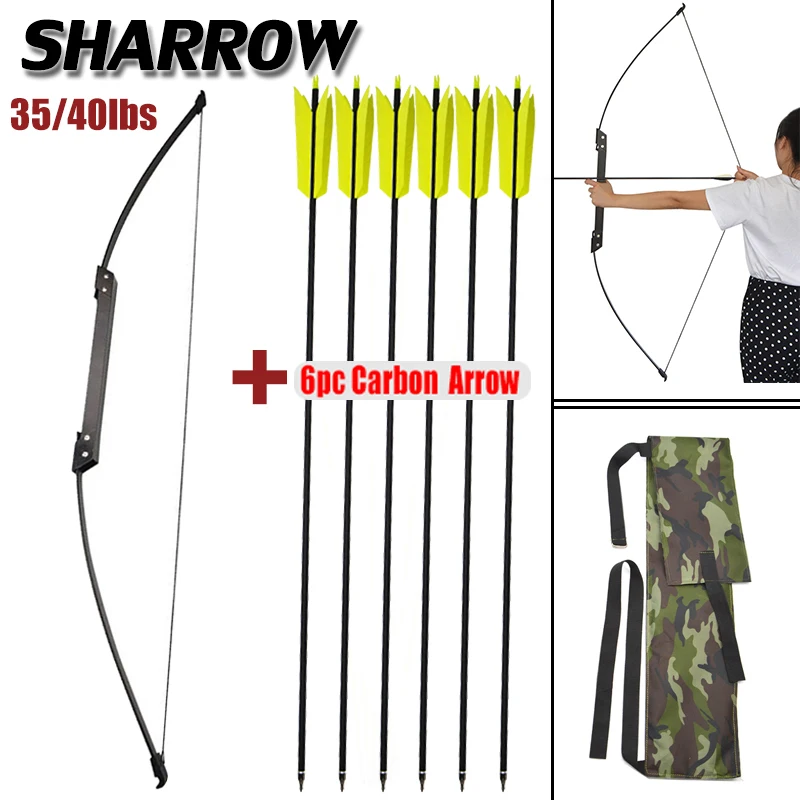 35/40lbs Archery Recurve Bow Straight Bow With Mix Carbon Arrow Set Teens Shot Training Outdoor Hunting Shooting Accessories
35/40lbs Archery Recurve Bow Straight Bow With Mix Carbon Arrow Set Teens Shot Training Outdoor Hunting Shooting Accessories
