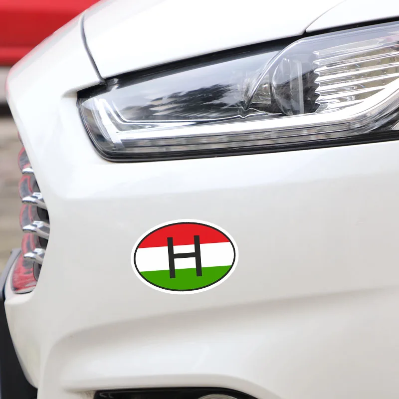 YJZT 16 см * 10 7 Овальный флаг страны Венгрии код наклейка на автомобиль Переводные