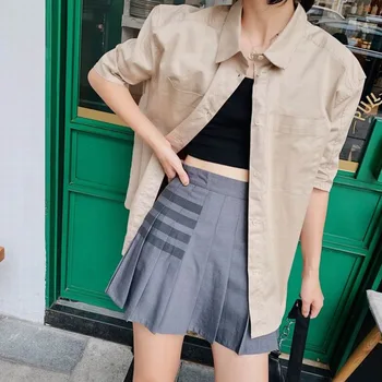 2020 New Women Fashion College Style Bar Pattern High Waist Pleated Skirt Female Spring Summer Anti-glare A-line Skirt Q006
2020 New Women Fashion College Style Bar Pattern High Waist Pleated Skirt Female Spring Summer Anti-glare A-line Skirt Q006