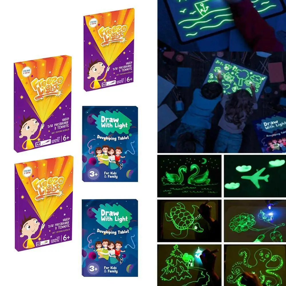Children Painting Board Luminous Fluorescent Drawing With Light Fun Glowing Graffiti Board 3d Drawing Toys Kids Gift
Children Painting Board Luminous Fluorescent Drawing With Light Fun Glowing Graffiti Board 3d Drawing Toys Kids Gift