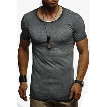 2020 European code new round neck solid color stitching short sleeve large size T-shirt T116
2020 European code new round neck solid color stitching short sleeve large size T-shirt T116