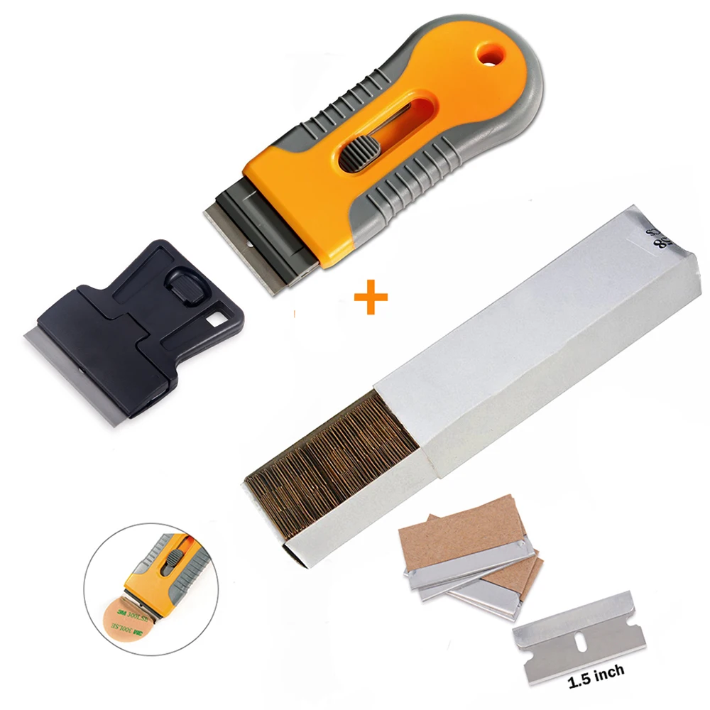 EHDIS 100pcs 1.5" Carbon Steel Razor Blade + 2pcs Razor Scraper Vinyl Car Wrap Tool Widow Tint Sticker Remover Glass Clean Tool
EHDIS 100pcs 1.5" Carbon Steel Razor Blade + 2pcs Razor Scraper Vinyl Car Wrap Tool Widow Tint Sticker Remover Glass Clean Tool