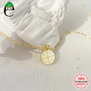 ElfoPlataSi Real 925 Sterling Silver Gold Color Boho Round Compass Pendent Necklace for Fashion Women FINE Jewelry Gift DA1273
ElfoPlataSi Real 925 Sterling Silver Gold Color Boho Round Compass Pendent Necklace for Fashion Women FINE Jewelry Gift DA1273