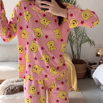 Cute pajamas women's spring and autumn milk silk thin section breathable large size girl home service pooh bear long sleeve suit
Cute pajamas women's spring and autumn milk silk thin section breathable large size girl home service pooh bear long sleeve suit