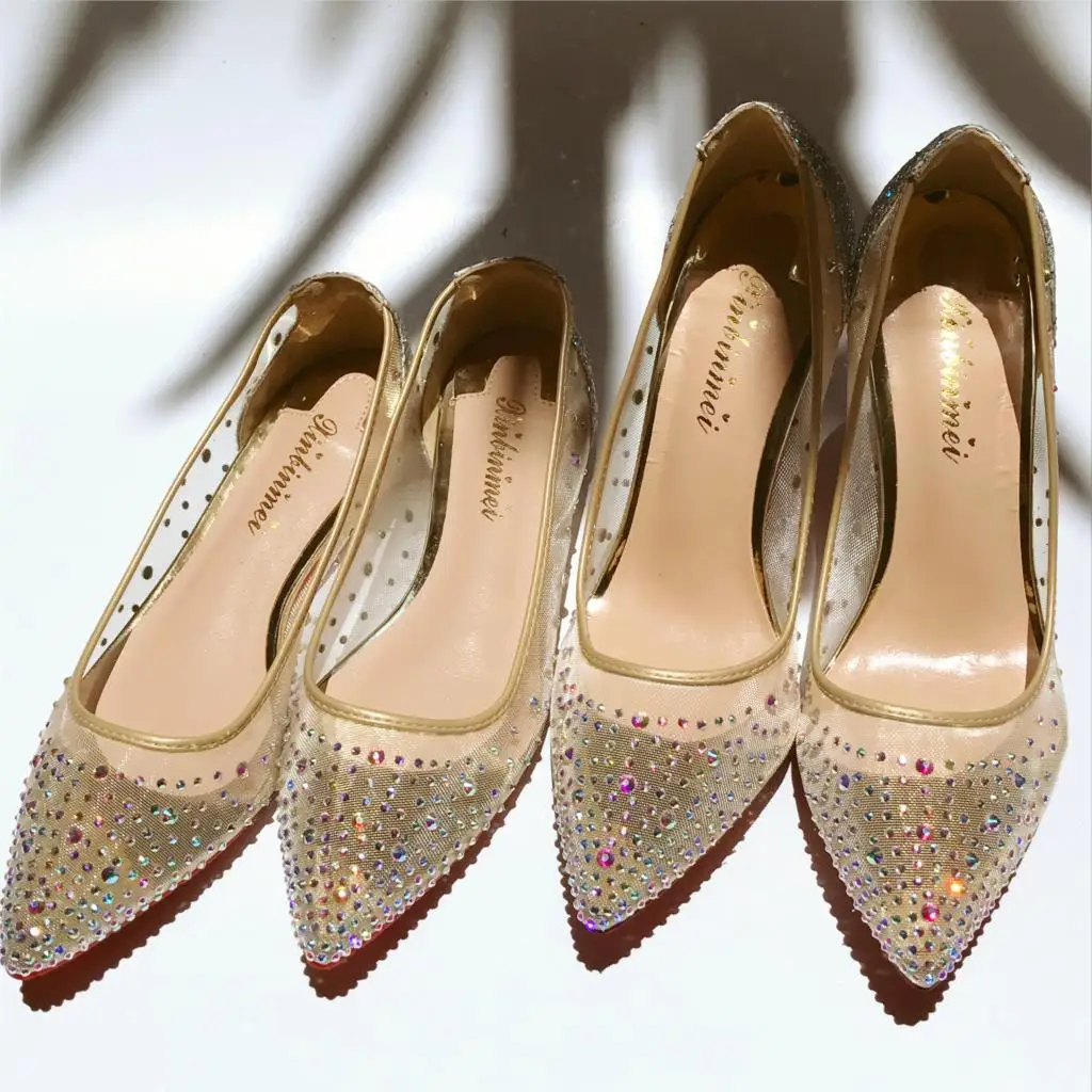 Women's Point Shoes Pumps 2020 New Lace Mesh Rhinestone Shoes Female Summer Breathable Versatile Sequins High Heels
Women's Point Shoes Pumps 2020 New Lace Mesh Rhinestone Shoes Female Summer Breathable Versatile Sequins High Heels