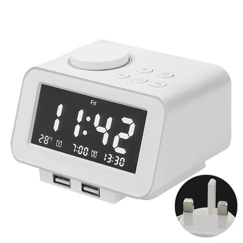 With USB Port Desktop Digital Alarm Clock Bedroom Snooze Office Adjustable Volume FM Radio Weekday Weekend Bedside LCD Display
With USB Port Desktop Digital Alarm Clock Bedroom Snooze Office Adjustable Volume FM Radio Weekday Weekend Bedside LCD Display