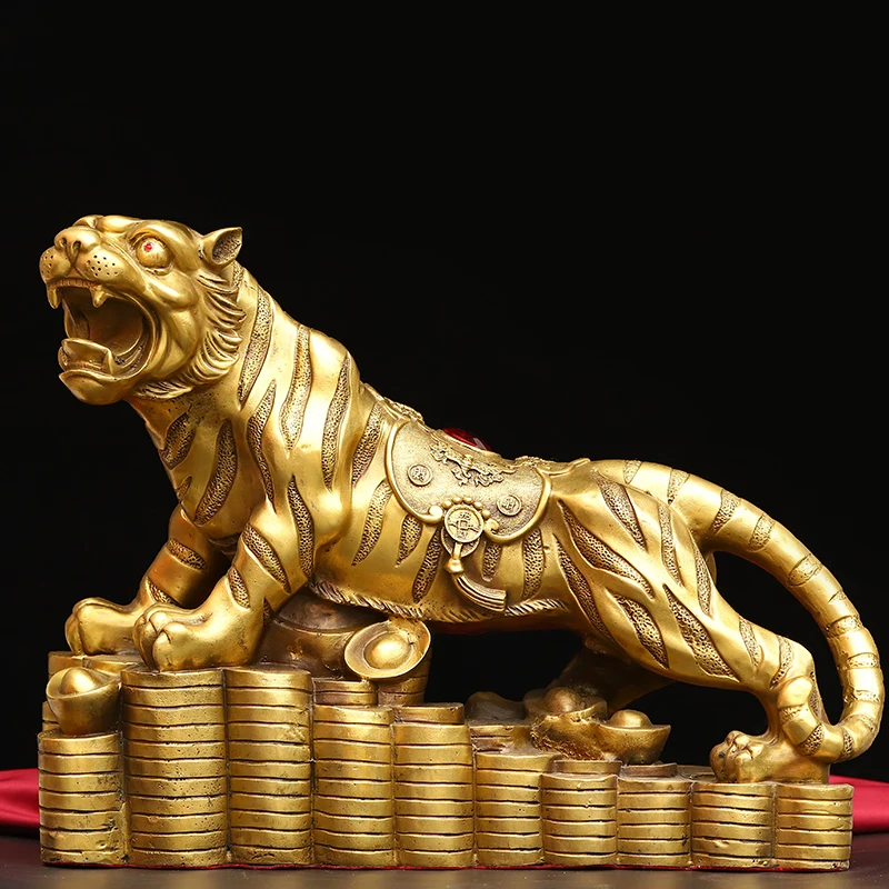 13"Tibet Temple Collection Brass Ingots Tiger statue Mosaic Gem Zodiac Tiger Gather wealth Office Ornaments Town House Exorcism
13"Tibet Temple Collection Brass Ingots Tiger statue Mosaic Gem Zodiac Tiger Gather wealth Office Ornaments Town House Exorcism