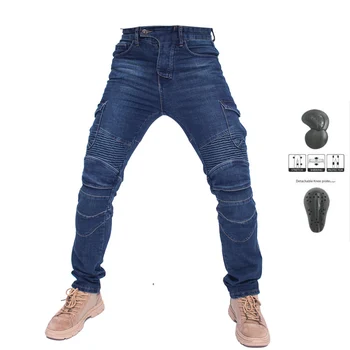 3 Color Classic Motorcycle Jeans Drop Resistance Slim Denim Cycling Racing Pants Motocross Off-road Hockey Pants With Knee Pads 
3 Color Classic Motorcycle Jeans Drop Resistance Slim Denim Cycling Racing Pants Motocross Off-road Hockey Pants With Knee Pads