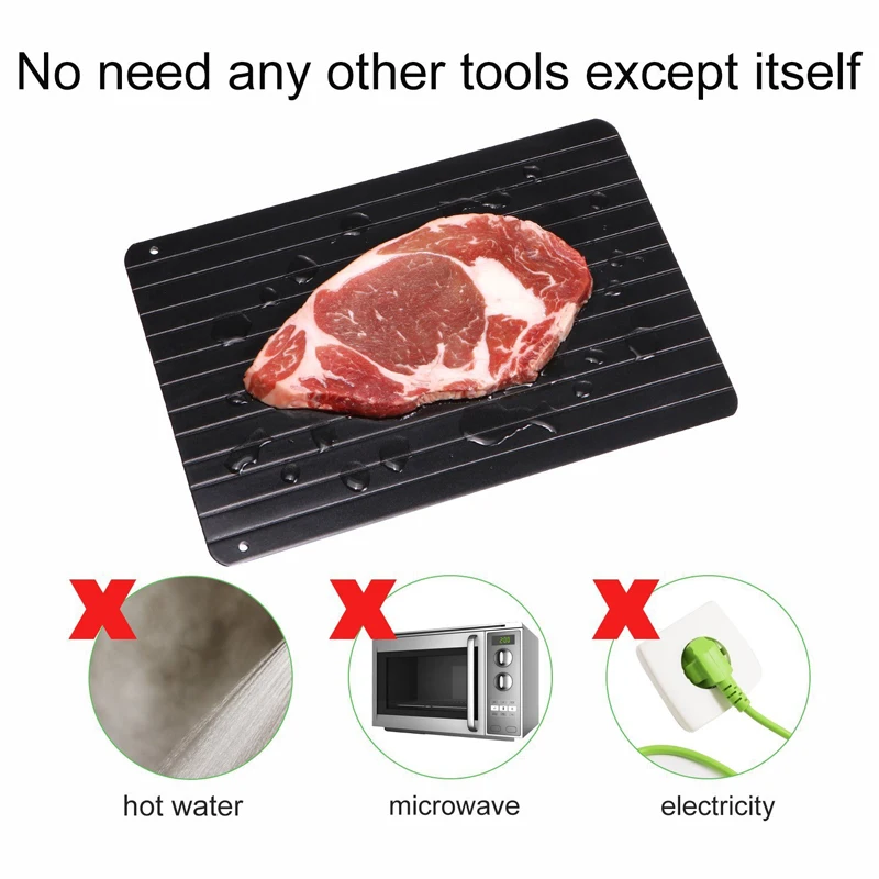 9x Speed Aluminum Fast Defrosting Tray Thaw Frozen Food Meat Quick Defrosting Plate Board Defrost Kitchen Gadget Accessories
9x Speed Aluminum Fast Defrosting Tray Thaw Frozen Food Meat Quick Defrosting Plate Board Defrost Kitchen Gadget Accessories