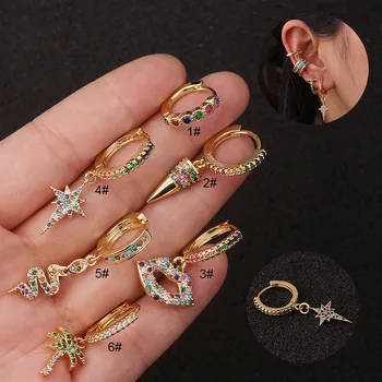 New Arrival 1PC Bohemia Multicolor CZ Cartilage Earring for Women Fashion Crystal Rainbow Helix Conch Fake Piercing Jewelry
New Arrival 1PC Bohemia Multicolor CZ Cartilage Earring for Women Fashion Crystal Rainbow Helix Conch Fake Piercing Jewelry