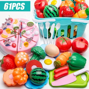 61pcs Set Pretend Play Plastic Food Toy Cutting Fruit Vegetable Food Cake Pretend Play Children For kids Gift 
61pcs Set Pretend Play Plastic Food Toy Cutting Fruit Vegetable Food Cake Pretend Play Children For kids Gift