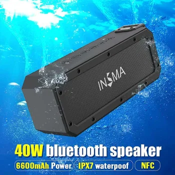 

INSMA S400 PLUS 40W bluetooth Speaker NFC Portable Speakers IPX7 Waterproof Subwoofer Outdoor TWS Boombox Wireless Loudspeakers