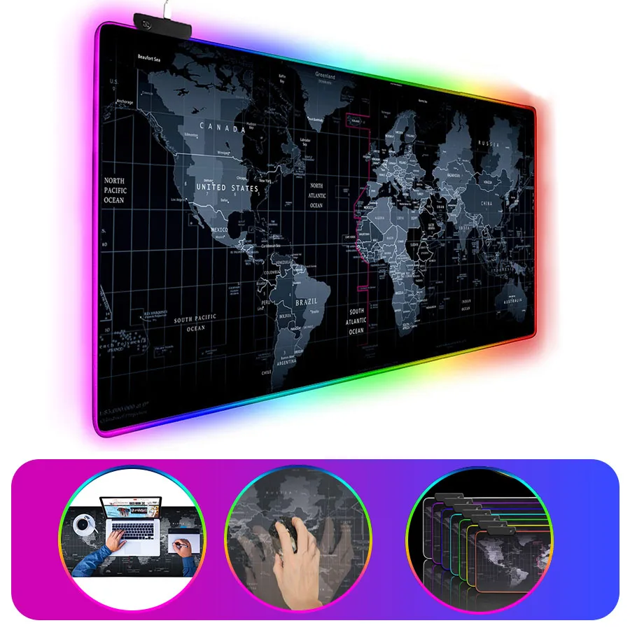 RGB Gaming Mouse Pad Large Mouse Pad Gamer Big Mouse Mat Computer Mousepad Led Backlight XL World map Desk Mat Keyboard Mice mat
RGB Gaming Mouse Pad Large Mouse Pad Gamer Big Mouse Mat Computer Mousepad Led Backlight XL World map Desk Mat Keyboard Mice mat