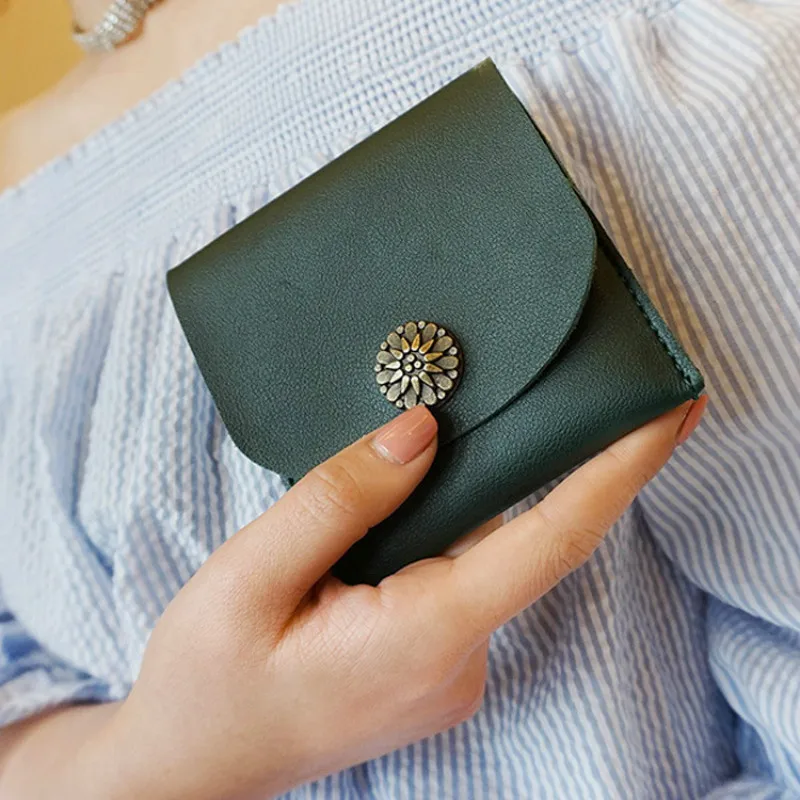 Тонкий мини кошелек для женщин новинка 2019 женские короткие однотонные кошельки