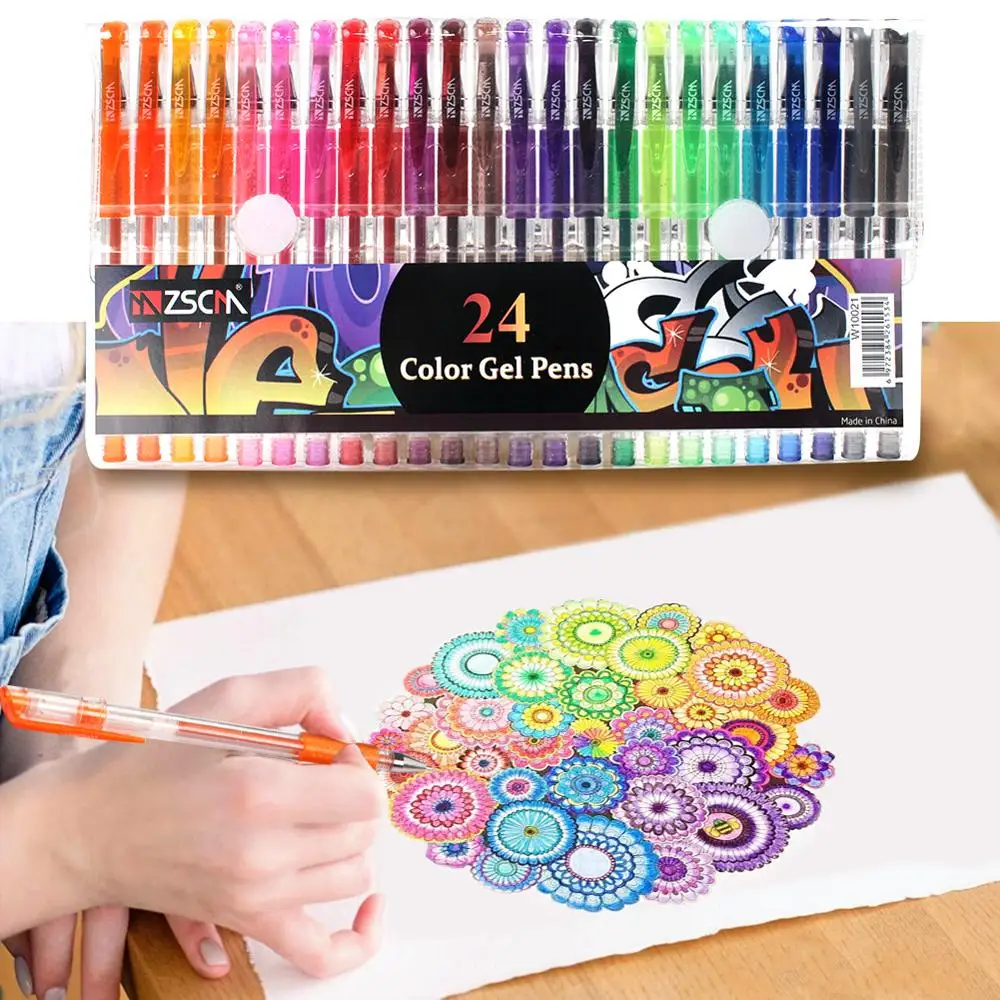 24 Colors Gel Pens Set Bullet Gel Ink Pen for Adult Coloring Books bullet diary Drawing Doodling Art Markers School Supplies
24 Colors Gel Pens Set Bullet Gel Ink Pen for Adult Coloring Books bullet diary Drawing Doodling Art Markers School Supplies