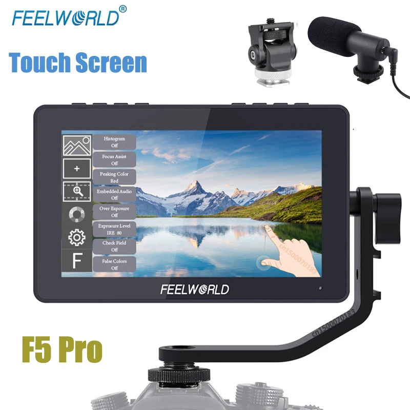 FEELWORLD F5 Pro 5.5 Inch on DSLR Camera Field Monitor Touch Screen IPS FHD1920x1080 4K HDMI Video Focus Assist for Gimbal Rig
FEELWORLD F5 Pro 5.5 Inch on DSLR Camera Field Monitor Touch Screen IPS FHD1920x1080 4K HDMI Video Focus Assist for Gimbal Rig