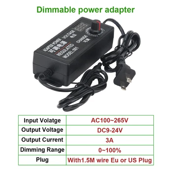 Power Adapter DC9-24V 3A Led Digital Display Voltage Adjustable Dimmable LED Driver EU/Us Plug AC100-265V Lighting Transformers
Power Adapter DC9-24V 3A Led Digital Display Voltage Adjustable Dimmable LED Driver EU/Us Plug AC100-265V Lighting Transformers