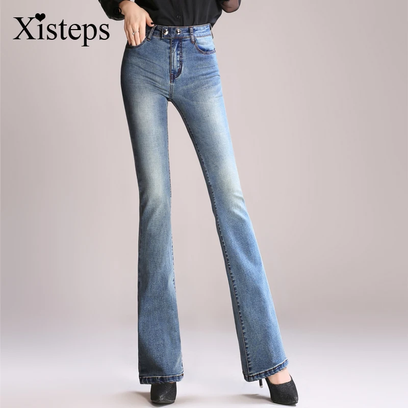 Xisteps расклешенные женские джинсы модные джинсовые штаны женский 2020 новые осенние