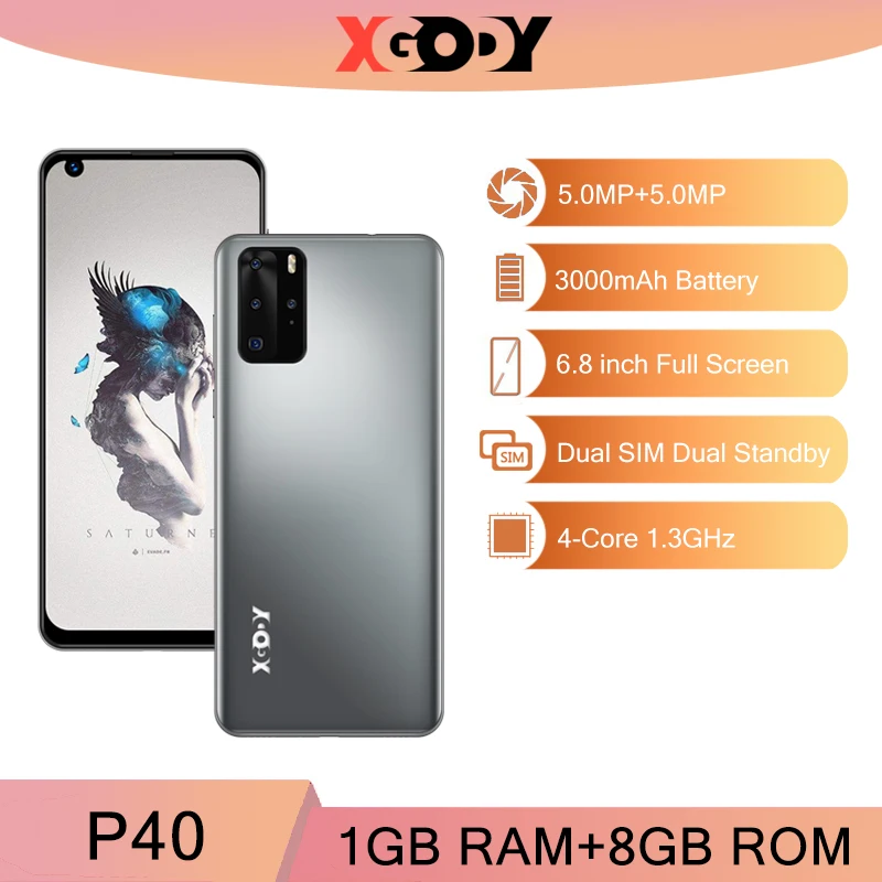 XGODY P40 3G Smartphone 6.8 Punch Full inch Cellphone Android 10 Mobile Phones 1GB 8GB 5MP Camera Quad Core Dual SIM Unlock WiFi
XGODY P40 3G Smartphone 6.8 Punch Full inch Cellphone Android 10 Mobile Phones 1GB 8GB 5MP Camera Quad Core Dual SIM Unlock WiFi
