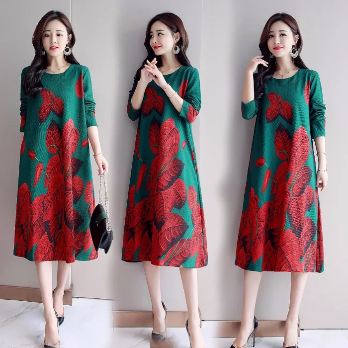 2019 Autumn New Style Positioning Floral Printed Dress Long Sleeve Korean-style Large Size Women's Base Skirt Loose-Fit Slimming
2019 Autumn New Style Positioning Floral Printed Dress Long Sleeve Korean-style Large Size Women's Base Skirt Loose-Fit Slimming