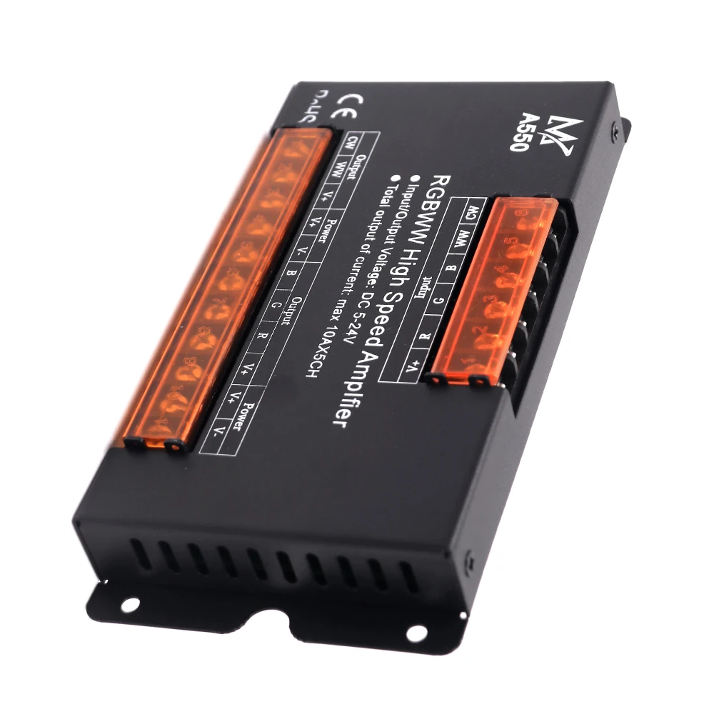 Power Signal Amplifier Data Signal Repeater RGB+CCT 50A High Speed 5CH Channels for 5V 12V 24V 5050 RGBW RGBWW LED Strip Light
Power Signal Amplifier Data Signal Repeater RGB+CCT 50A High Speed 5CH Channels for 5V 12V 24V 5050 RGBW RGBWW LED Strip Light