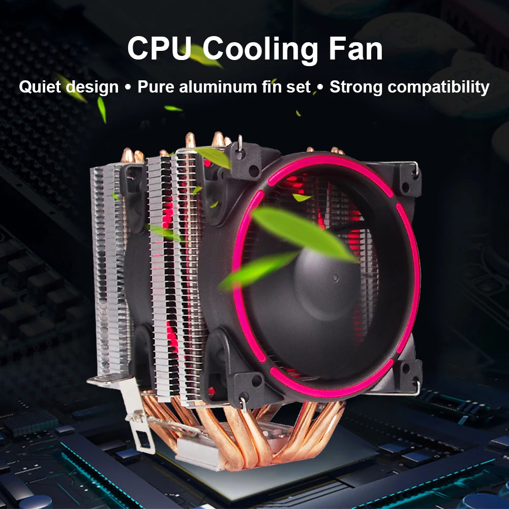 Кулер для ЦП Intel/AMD универсальный компьютерный вентилятор охлаждения с 6
