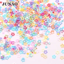 JUNAO 10 г 3 мм 4 мм Разноцветные Блестки для ногтей маленькая звезда Блестки для ногтей конфетти декорация свободные Швейные углы Блестки для р...(China)
