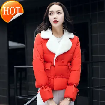 Fashion Warm Winter Jacket Short Women Pockets Fur Collar Winter Parka Feminina Solid Cotton Parkas Mujer 
Fashion Warm Winter Jacket Short Women Pockets Fur Collar Winter Parka Feminina Solid Cotton Parkas Mujer