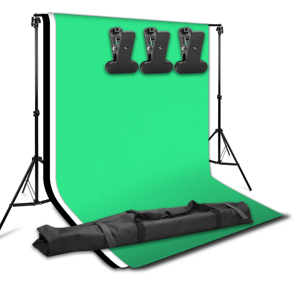 ZUOCHEN Photo Studio Backdrop Support Stand Kit 1.6 x 3m Black/White/Green Backdrop Screen With 2*2M Studio Stand for Video
ZUOCHEN Photo Studio Backdrop Support Stand Kit 1.6 x 3m Black/White/Green Backdrop Screen With 2*2M Studio Stand for Video