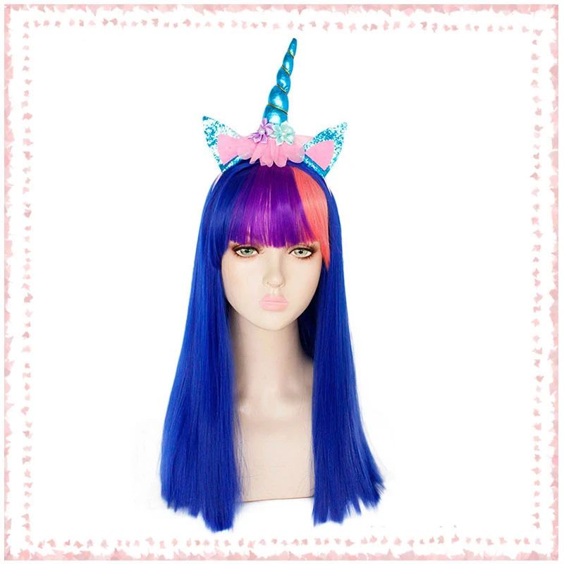My Little Pony Unicorn Twilight Sparkle Long Straight Royal Blue Synthetic Cosplay Wig with Rainbow Bangs(Only wig)
My Little Pony Unicorn Twilight Sparkle Long Straight Royal Blue Synthetic Cosplay Wig with Rainbow Bangs(Only wig)