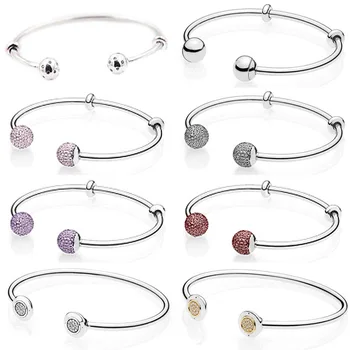 NEW 100% 925 Sterling Silver Double-headed Classic Crystal Bangle Clear CZ Charm Bead Fit DIY Bracelet The Factory Wholesale
NEW 100% 925 Sterling Silver Double-headed Classic Crystal Bangle Clear CZ Charm Bead Fit DIY Bracelet The Factory Wholesale