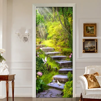 Forest Landscape 3D Door Stickers Home Decor Modern PVC Waterproof Self-adhesive Sticker Living Room Door Mural Papel De Parede 
Forest Landscape 3D Door Stickers Home Decor Modern PVC Waterproof Self-adhesive Sticker Living Room Door Mural Papel De Parede