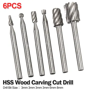 Rotary Tool 6pcs HSS Drill Bit Set Cutting Routing Grinding Bit Milling Cutter for Woodworking/Plastic 3mm 3mm 3mm 3mm 6mm 8mm 
Rotary Tool 6pcs HSS Drill Bit Set Cutting Routing Grinding Bit Milling Cutter for Woodworking/Plastic 3mm 3mm 3mm 3mm 6mm 8mm