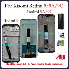 100% LCD d'origine Pour Xiaomi Redmi 9 9A 9C LCD Avec Cadre Affichage Écran Tactile Assemblage Pour Redmi 9A 9C 9 Convertisseur Analogique-Numérique D'affichage D'affichage à CRISTAUX LIQUIDES=