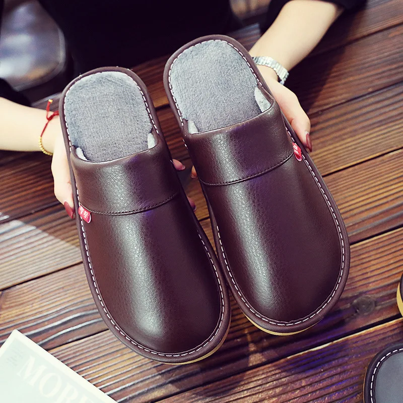 New Arrivals Home Warm plush Leather Slippers Mens Winter Flats House Couples Concise Shoes Man Velvet Slippers Large Size 45-46
New Arrivals Home Warm plush Leather Slippers Mens Winter Flats House Couples Concise Shoes Man Velvet Slippers Large Size 45-46