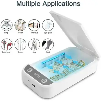 Ultraviolet Light Sterilizer Disinfection Storage Box Multifunctional Mobile Phone USB Charger Mask Nail Sterilization Box
Ultraviolet Light Sterilizer Disinfection Storage Box Multifunctional Mobile Phone USB Charger Mask Nail Sterilization Box