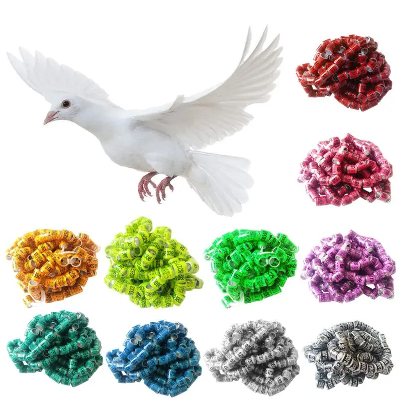 100Pcs 2021 Multicolor Pigeon Identify Rings Leg Foot Training Tool Aluminium Durable Bird Ring Racing Tools | Дом и сад