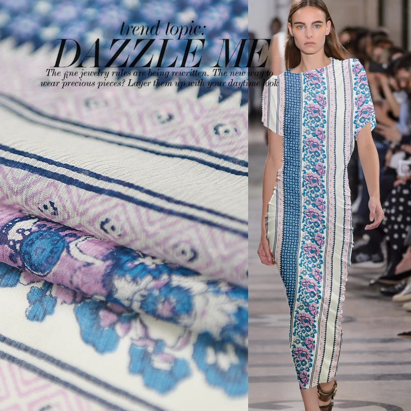 Digital Painting Series 100%Silk Crepe Chiffon Fabric for Women Dress 140cm Wide 14momme Georgette Cloth Diy Sewing Sale Hot | Дом и сад
