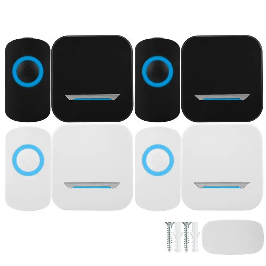 Smart Wireless Remote Control Doorbell Receiver With LED Light IP55 Waterproof 110-240V EU/US Plug White/Black
Smart Wireless Remote Control Doorbell Receiver With LED Light IP55 Waterproof 110-240V EU/US Plug White/Black