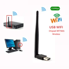 Novo 150 mbps ralink 7601 placa de rede sem fio mini usb 3.0 adaptador wi-fi antena pc lan wi-fi receptor dongle 802.11 b/g/n(China)