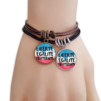 Liberte Egalite Fraternite France Mark Flag Bracelet Double Leather Rope Wristband Couple Set
Liberte Egalite Fraternite France Mark Flag Bracelet Double Leather Rope Wristband Couple Set