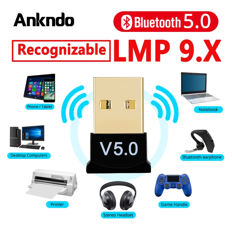Bluetooth 5 0 приемник USB беспроводной адаптер аудио ключ Отправитель для ПК