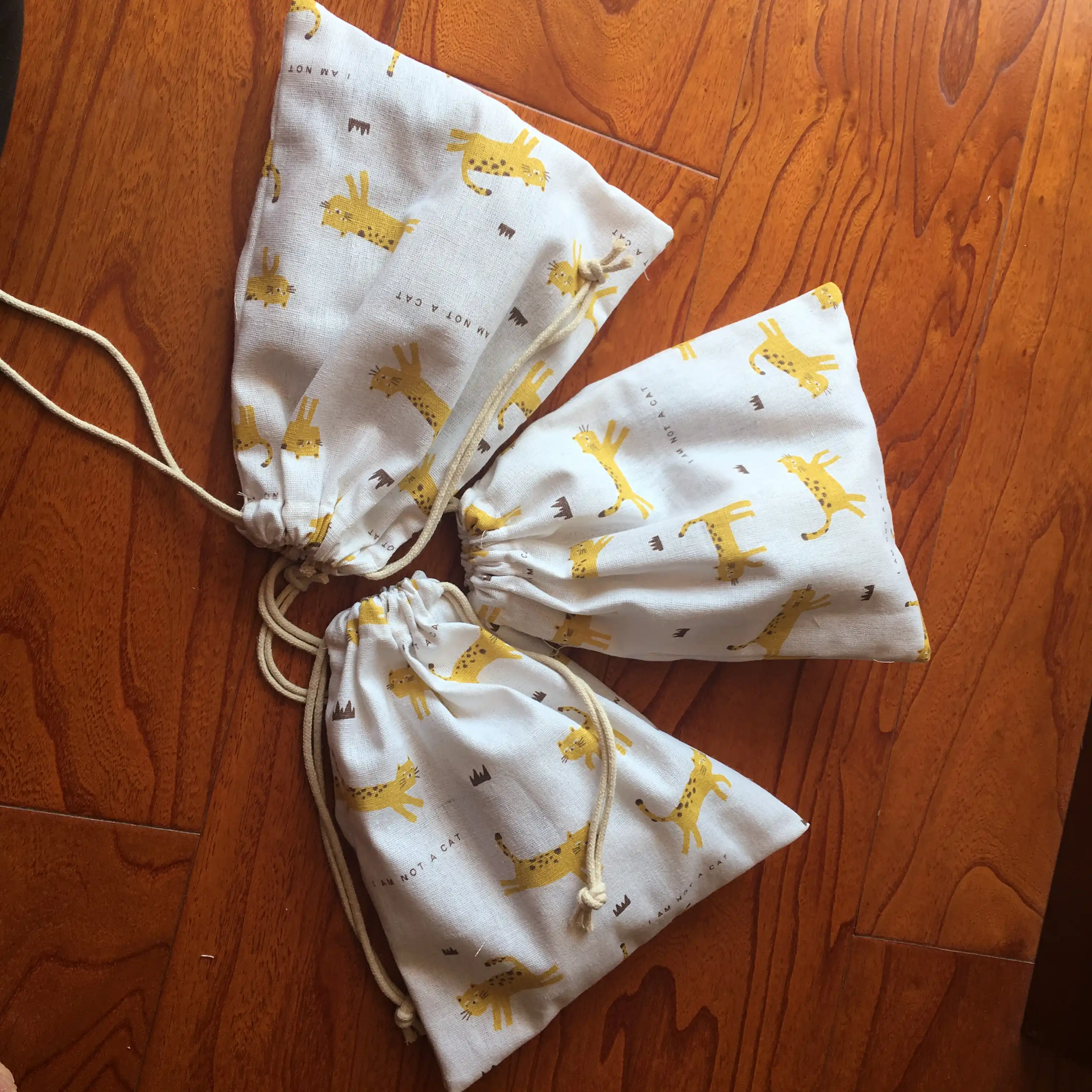 1pc cotton linen drawstring multi-purpose pouch party gift bag