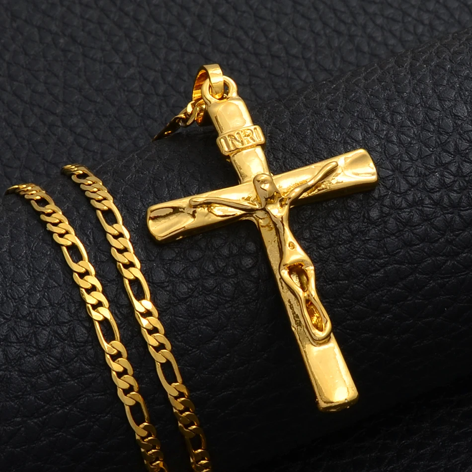 VILAGE Anniyo Inri Cruz Pendant Necklaces Chain Woman Man, Crucifix Christianity Gold Color Jesus Of Nazareth, King Of The Jews
VILAGE Anniyo Inri Cruz Pendant Necklaces Chain Woman Man, Crucifix Christianity Gold Color Jesus Of Nazareth, King Of The Jews