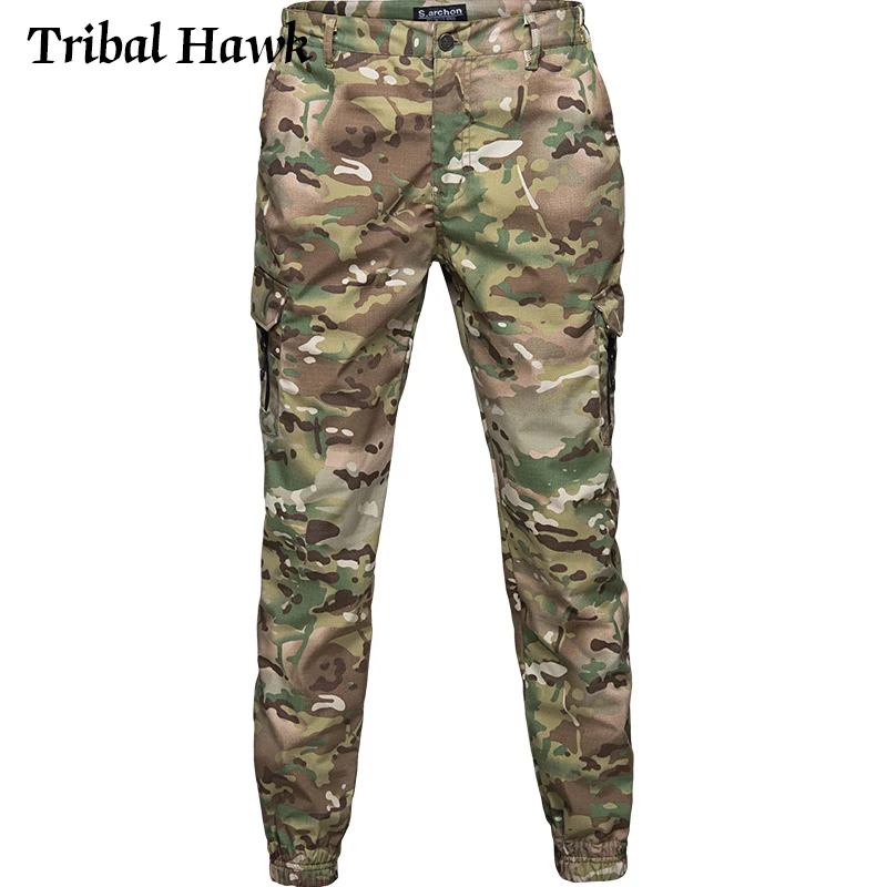 Мужские камуфляжные тактические брюки военные армейские страйкбольные Беговые